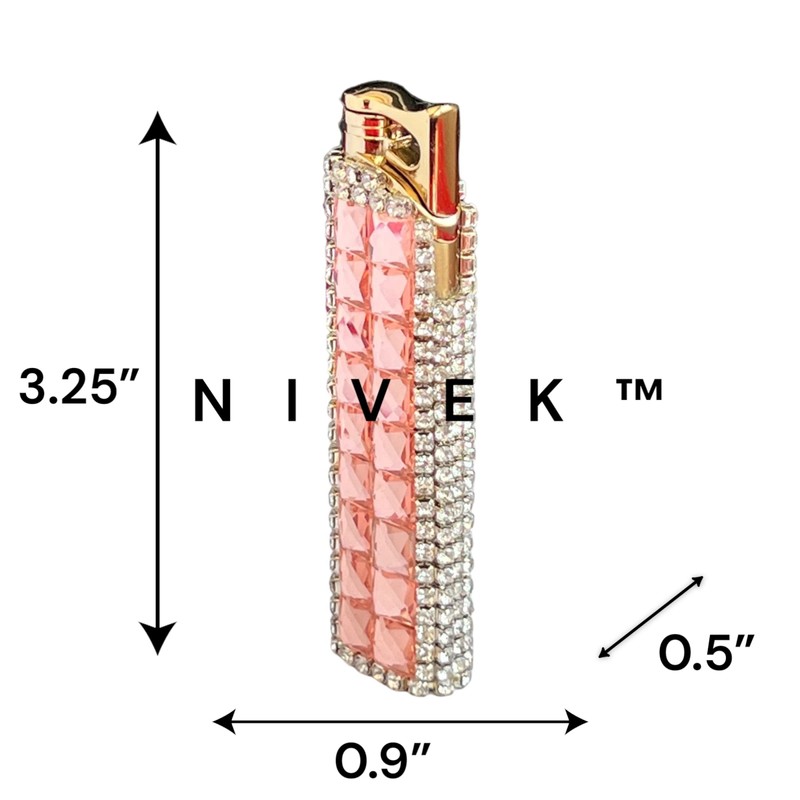 Rhinestone Bling Lighter Luxury Torch Refillable Windproof Elegant Evening Party