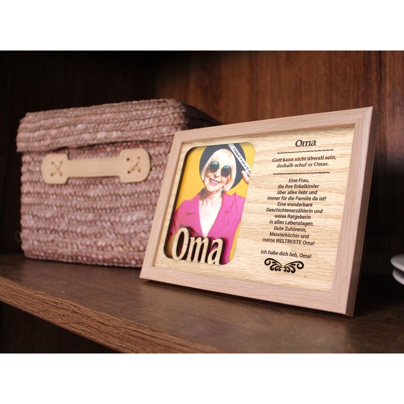 power gift Grandma Picture Frame for Photo and Matching Saying.