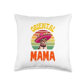 I Am An Oriental Mama Mother Mom Mommy Cute Cat In Pink Hat Throw Pillow