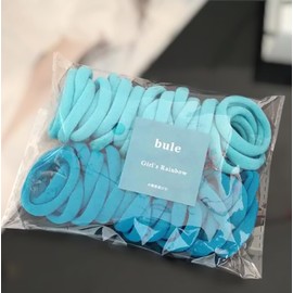 FSM Beauty Fashionable Soft Hair Ties, Hair Bands for Women & Kids, Polyester Hair Ties Hair Accessory, Assorted Colors (Blue)