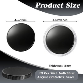 Black Challenge Coin Blank, Laser Engraving Custom Coin Blank, 40x3mm,10Pcs