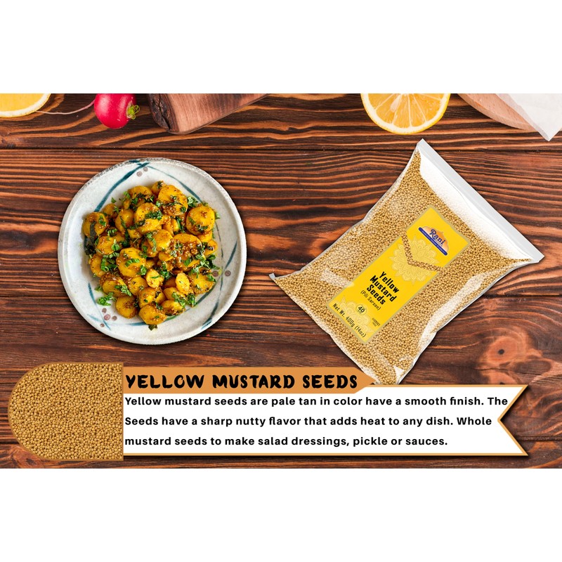 Rani Yellow Mustard Seeds Whole Spice 14oz (400g) ~ Ideal