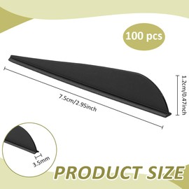 BENECREAT 100 Packs 7.5cm/3 Inch Arrows Vanes, TPU Feather Fletching Replacement Arrow Fletchings for DIY Archery Hunting Targeting Arrows, Black