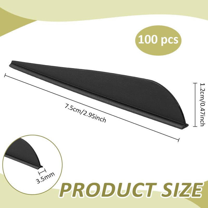BENECREAT 100 Packs 7.5cm/3 Inch Arrows Vanes, TPU Feather Fletching