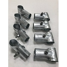 Chain Link Fence End Rail Clamps with Bolts & Nuts Post 1-7/8" X Rail 1-5/8" (Sets of 8 Pack)