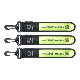 Kabelmeister LED Light Strip/Flashing Light with Mounting Hooks – Set of 3 – Reflective – Green/Yellow