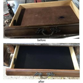 Unbranded Adhesive Felt Roll of Fabric for Crafts, 17.7X78.7 Inch Multipurpose Black Felt