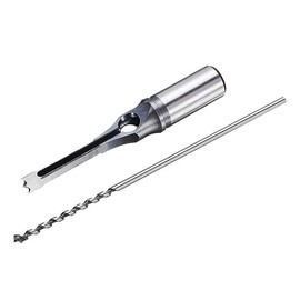 6.4mm (1/4") Mortice Chisel Drill Bit Set – Woodworking Square Hole Cutter with Auger – HSS Hardened Steel – For Mortice Machines, Bench Drills & Joinery Projects - BWD