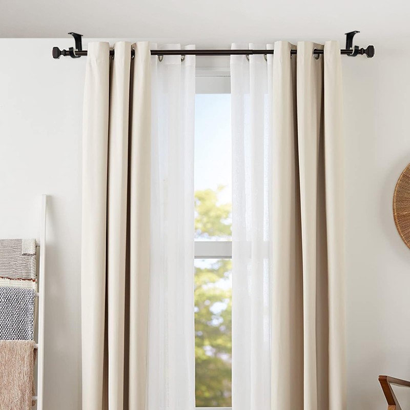 2 Pack Ceiling Curtain Rod Brackets Heavy Duty Curtain Rod