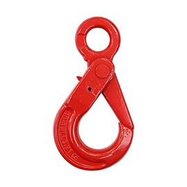 locking hook G80 forged economy model hook fixed hanging hook locking hook self locking hook latch lock hook eye type weight hook hanging hook chain sling wire rope chain slingred red lhook (3.2t)