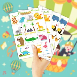 EMOEM Metallic + Glow Kids Tattoos Temporary, Waterproof Tattoo Stickers for Boys and Girls, Metallic Glitter Glow Party Favors Goodie Bag Stuffers (Animal)