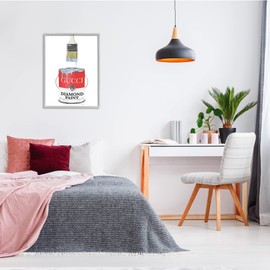 Stupell Industries Diamond Paint Fashion Pop Container Designer Glam Red, Designed by Amanda Greenwood Gray Framed Wall Art, 24 x 30, White