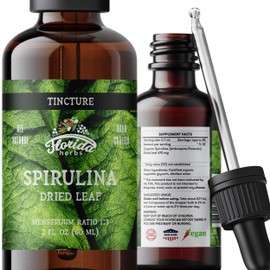 FLORIDA HERBS Spirulina Tincture, Organic Spirulina Extract (Arthrospira Platensis) Herbal Supplement, Non-GMO in Cold-Pressed Organic Vegetable Glycerin, 700 mg, 2 oz (60 ml)