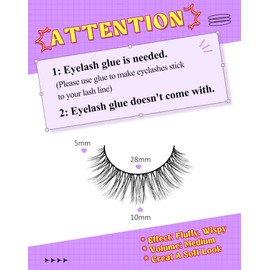 Onlyall Lashes Mink False Eyelashes Natural Wispy Lashes Soft Faux Mink Lashes Fluffy False Lashes DK72