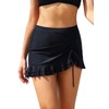 SHEKINI Women's Elegant Irregular Ruffle Hem Swimwear, Short Skirt Bikini,