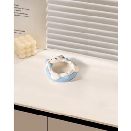 ELEGANTZ Ceramic Cat Trinket Dish – Cute Cat-Themed Decorative Bowl for Jewelry, Keys & Coins – Multipurpose Ceramic Holder for Home, Office, or Bedroom – Kawaii Gift for Cat Lovers