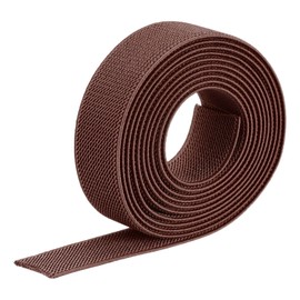 sourcing map Twill Wide Elastic Band Double-Side 25mm(1 inch) Flat 4 Yard Woven Elastic Band Knit Elastic Spool Heavy Stretch Strap Brown for Sewing, Waistband