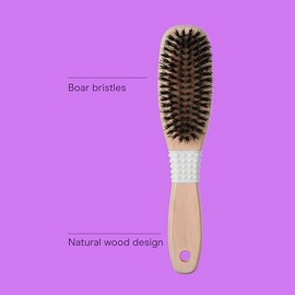 Conair Cepillo de cerdas de jabalí para mujer, mango de madera natural, cepillo de peinado para cabello elegante y liso, reduce el encrespamiento, aña