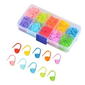 Deolven Knitting Crochet Locking, Pack of 120 Coloured Stitch Markers, Knitting Crochet Needle, Safety Pin, Crochet Marking Needle Clips with Storage Box