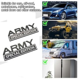 2pack Army Special Edition Emblems, Army Car Emblem 3D Badge Decal Car Truck Replacement Compatible with Universal Vehicle, Car, Truck, SUV, Army Deca