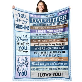 Soft Daughter's Gifts Throw Blanket, 80"x60" - Birthday Gift Ideas from Mom & Dad