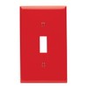 Leviton 80701-R 1-Gang Toggle Device Switch Wallplate, Standard Size, Thermoplastic Nylon, Device Mount, Red
