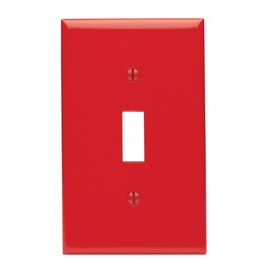Leviton 80701-R 1-Gang Toggle Device Switch Wallplate, Standard Size, Thermoplastic Nylon, Device Mount, Red
