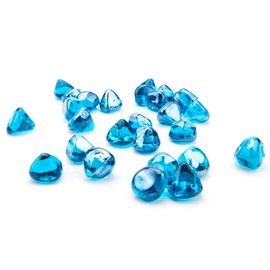 Kinway 20lbs Fire Glass Diamonds 1 Inch Blue Fire Pit Glass Rocks for Fire Pit Fireplace -Margarita Azure Blue