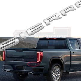 Unbranded For 2019-2022 Denali Sierra Rear 3D Letter Emblem Badge Nameplate Gloss Chrome
