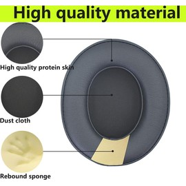 Replacement Ear Pads Compatible with Beats by Dr.Dre Studio 2.0 B0500 B0501 Wireless/Wired Studio 3.0 Headphones Soft Comfort Protein Leather Memory Foam Springback (Titanium)