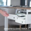 VIVO White Under Desk Lockable Pull Out Storage Drawers, Workspace