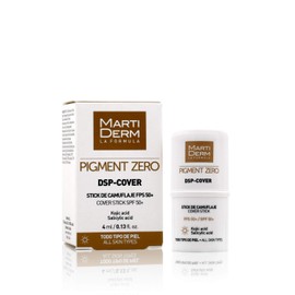 MartiDerm Pigment Zero DSP Cover Stick Despigmentante con Protector Solar FSP50+. Previene, proteje y reduce las manchas. Ácido kójico + Ácido salicílico + FPS50. Cubre las manchas al instante - 4 Ml
