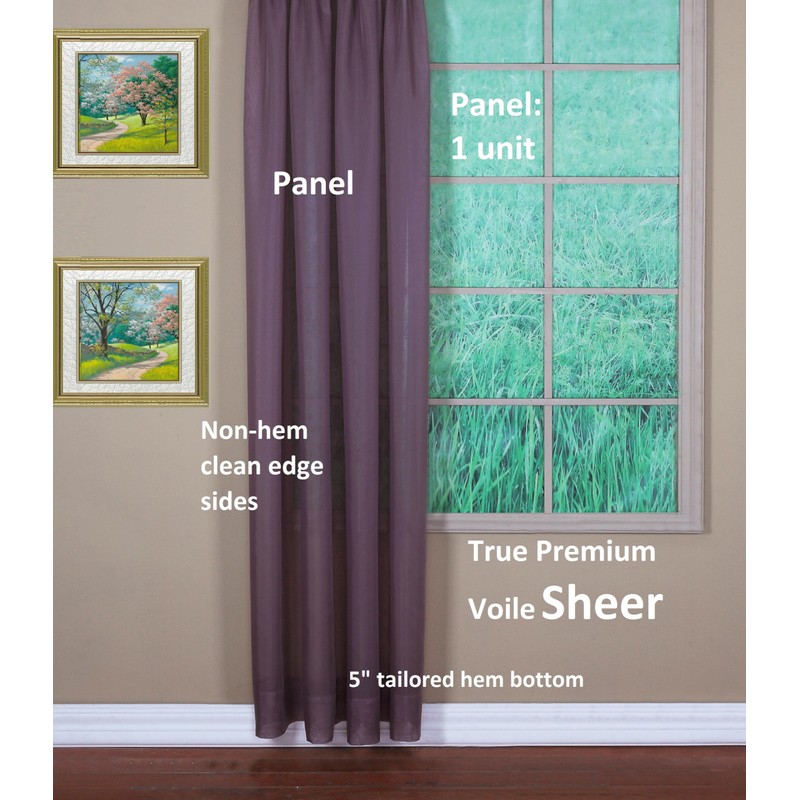 Today's Curtain Emelia Original Voile Panel 95", Amethyst, 60" W