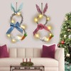 Easter Decoration Wreath with Light Handmade Rattan Easter Rabbit Wreath