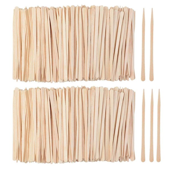 1200 Pack Wooden Waxing Sticks Wax Spatulas Sticks Small Wax Applicator Sticks Wood Craft Sticks Spatulas Applicator for Hair Eyebrow Nose Removal (Without Handle)