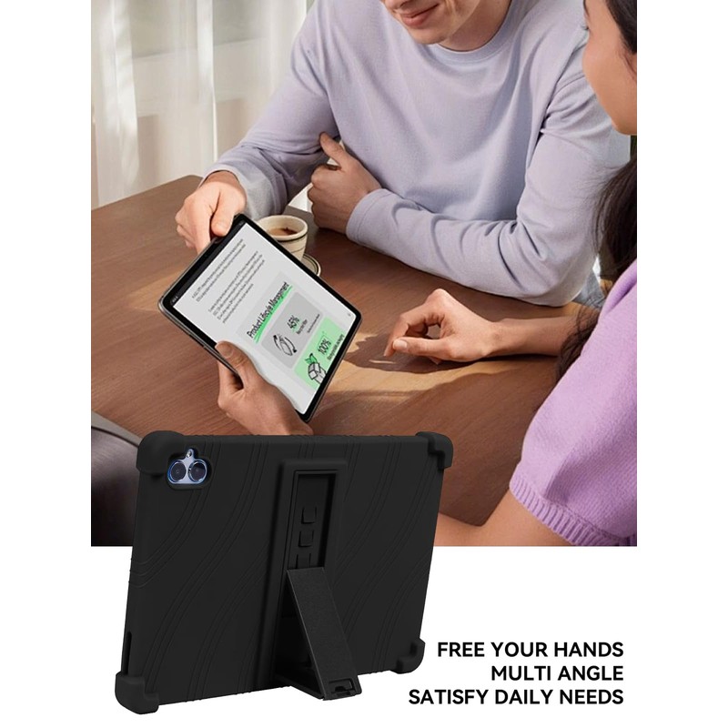 Shockproof Soft Silicone Tablet Case with Adjustable Stand for 2025