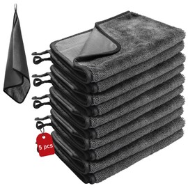 Behogan 5 Stück XXL 600gsm Shiny Bath Trockentuch | Shiny Wipes Tücher Original | 40x60cm Hochsaugfähiges Trockentuch Dusche | Premium Microfaser Wipes für Auto, Bad | Microfasertuch Auto