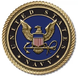 Navy Medallion for Box Cremation Urn/Flag Case - 2 Inch Diameter