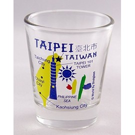Taipei Taiwan Landmarks Collage Shot Glass
