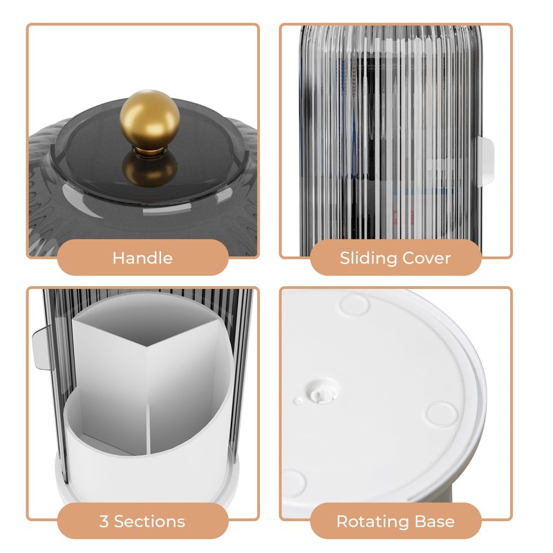 Toothbrush Holders with Sliding Lid for Bathroom Counter Organizer, Tooth