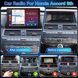 2G+64G Double Din Car Stereo for Honda Accord 8th 2008-2013 with Wireless Carplay & Android Auto, 10 Inch Touchscreen Android 13 Car Radio Head Unit w/GPS Navi Bluetooth Wifi Mirror Link Backup Camera