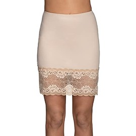 Vanity Fair Women's Plus Size Half Slips for Under Dresses Silky Stretch with Lace (S-2XL), Hem-18 Length-Neutral, XX-Large