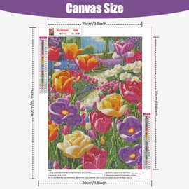 TOSTOG Diamond Painting Kits for Adults,Tulip Diamond Art Kit Full Drill 5D DIY Diamond Art Picture Crystal Arts and Crafts for Home Wall Decor 30x40cm/12x16inch