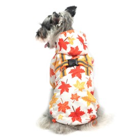 PUPTECK Dog Raincoat for Small Medium Dogs, Waterproof Dog Rain Jacket with Hood & Harness Built-in, Slicker Poncho Reflective Dog Vest Clothes for Rainy Snowy Winter Cold Days, Beige, XS