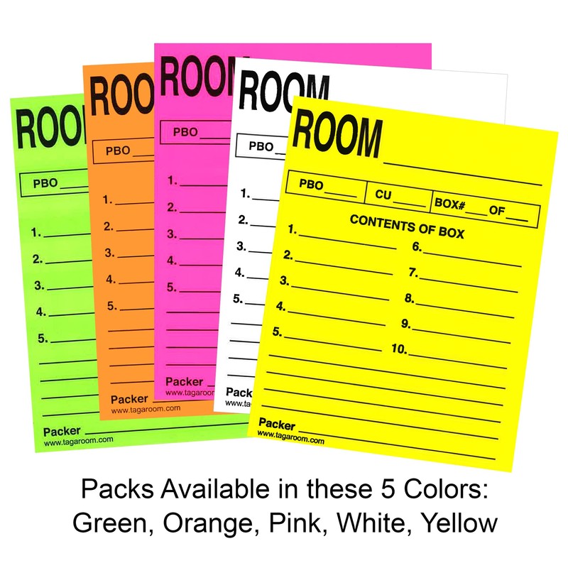 Tag-A-Room Box Content Moving Label (Content White) 25 Count