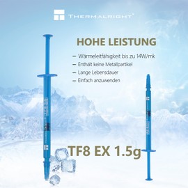 Thermalright TF8 EX High Performance Thermal Compound 1.5 Grams 14W/mK High Durability Easy to Apply New Improved CPU Cooling Paste for All Heatsink CPU Coolers with Application Tool
