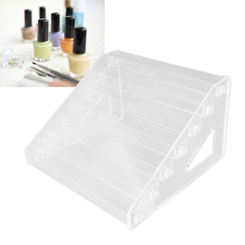 Cosmetic Storage Rack Acrylic 7 Layers Clear Nail Polish Display