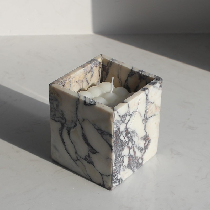 Genuine Calacatta Viola Marble Toothbrush Holders for Bathroom, Natural Marble