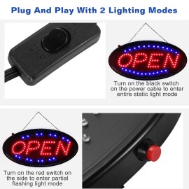 Ultra-Bright LED Neon Open Sign Animated Motion for Normal Lighting Store Business Sign LED Display ProductColor: Black Color
