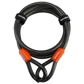 ValueMax Bike Lock Cable, 7FT/213CM x 12mm Bicycle Security Cable, PVC Coated with Double Loop Braided, for Padlocks, Disc Locks and U-Locks